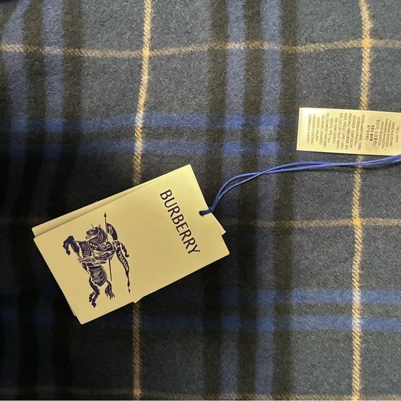 NWT- Burberry Navy and Chestnut Plaid Check Date Night Cape Wrap - Picture 8 of 10